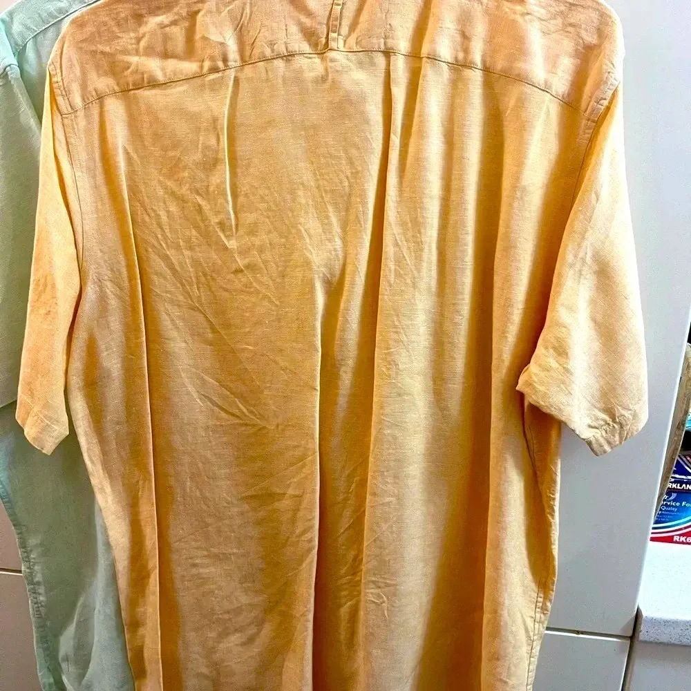 Set Of 2 Banana Republic Button Up Shirt Short Sleeve Men's Slim Fit 17-17½ XL